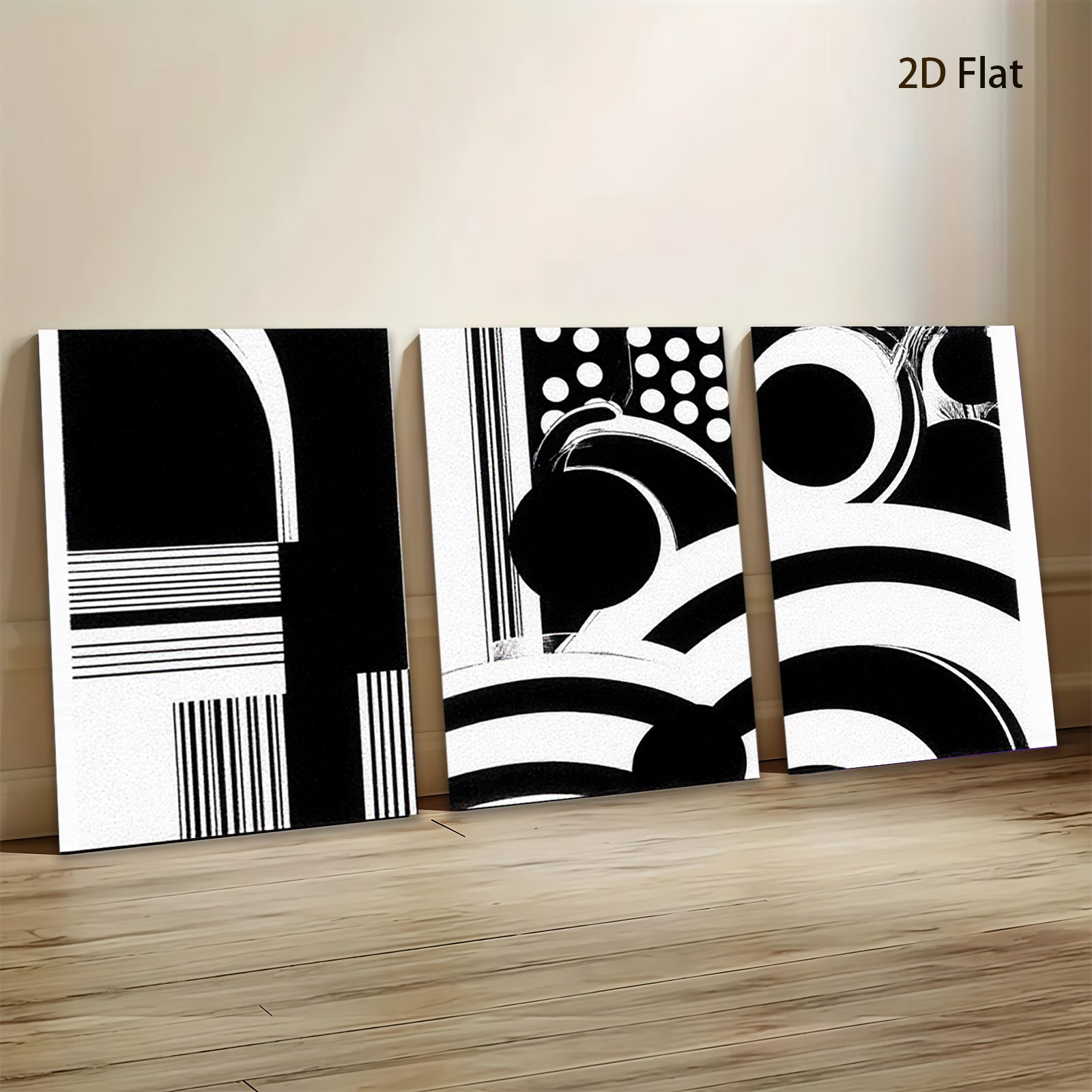 2D flat 1pc abstract black white geometric lines modern wall art canvas prints for living room bedroom office decor farmhouse style gallery wrapped
