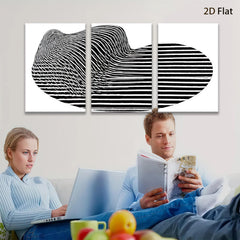 2D flat 1pc abstract black white lines modern wall art decor living room bedroom minimalist gallery wrapped canvas prints farmhouse style home decoration