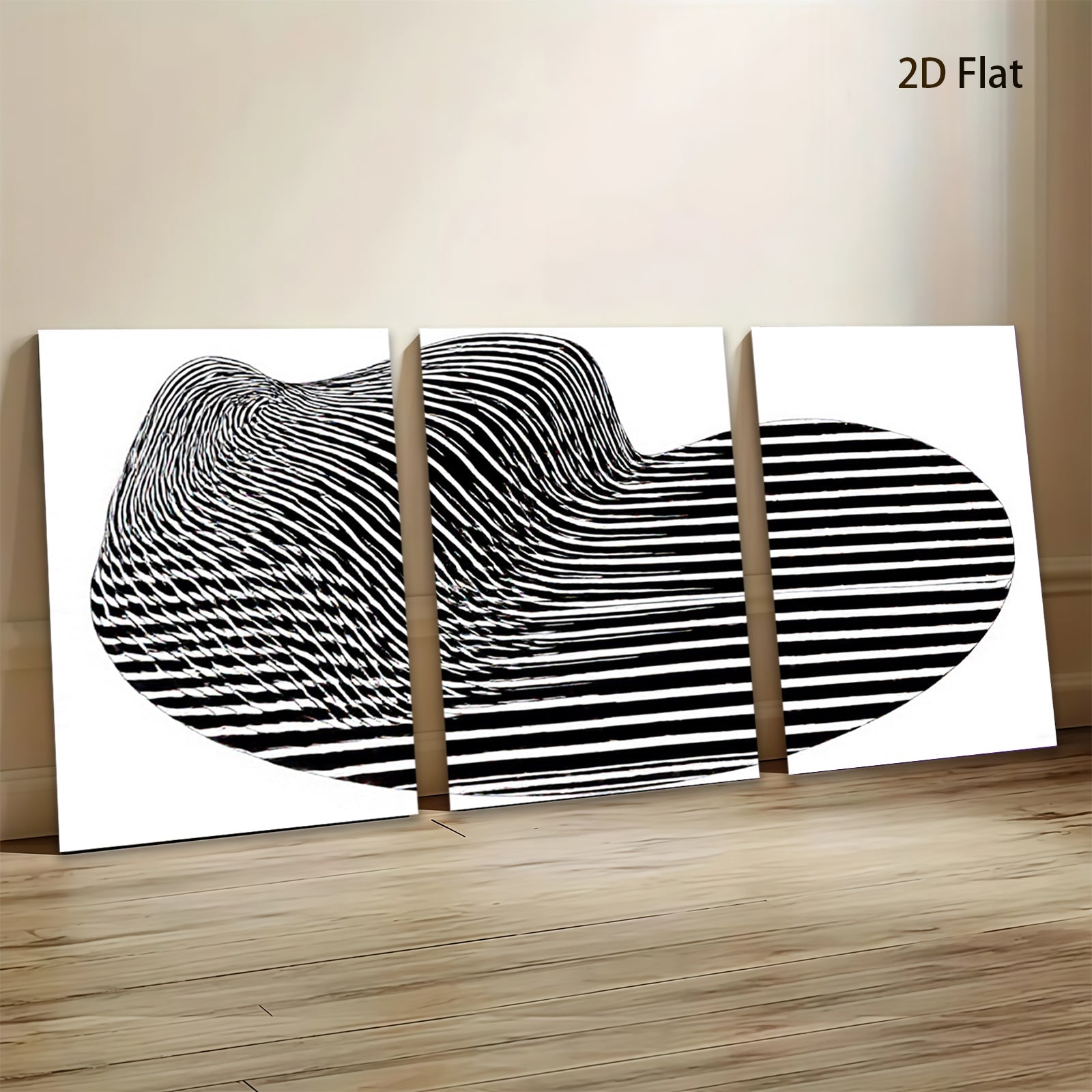 2D flat 1pc abstract black white lines modern wall art decor living room bedroom minimalist gallery wrapped canvas prints farmhouse style home decoration