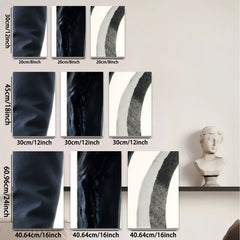 2D flat 1pc abstract black wood texture modern wall art for living room bedroom home decor farmhouse style gallery wrapped canvas prints