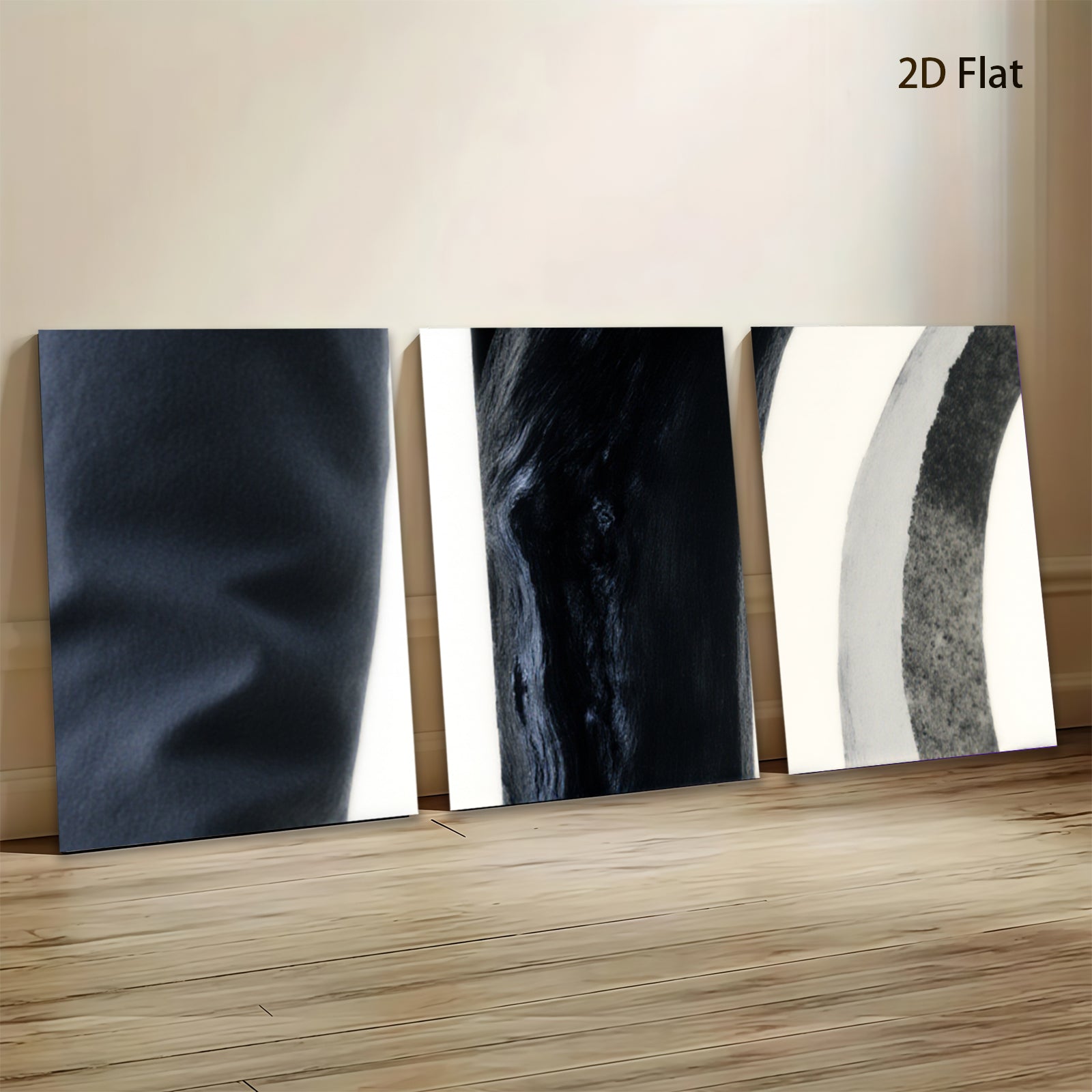 2D flat 1pc abstract black wood texture modern wall art for living room bedroom home decor farmhouse style gallery wrapped canvas prints