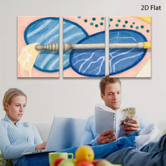 2D flat 1pc abstract blue botanical art modern farmhouse wall decor living room bedroom office cozy vibes trending now