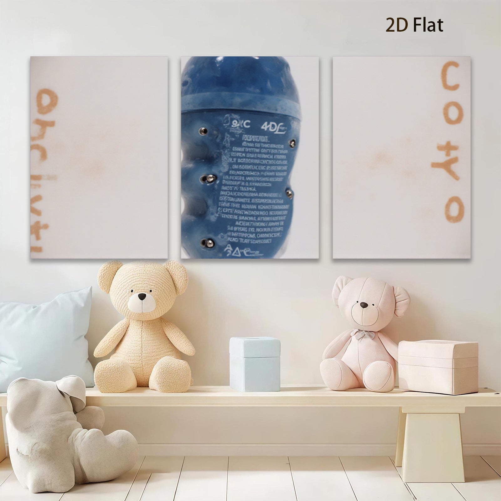 2D flat 1pc abstract blue bottle art modern wall decor for living room bedroom office farmhouse style gallery wrapped canvas prints ready to hang large size
