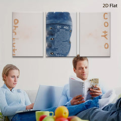 2D flat 1pc abstract blue bottle art modern wall decor for living room bedroom office farmhouse style gallery wrapped canvas prints ready to hang large size