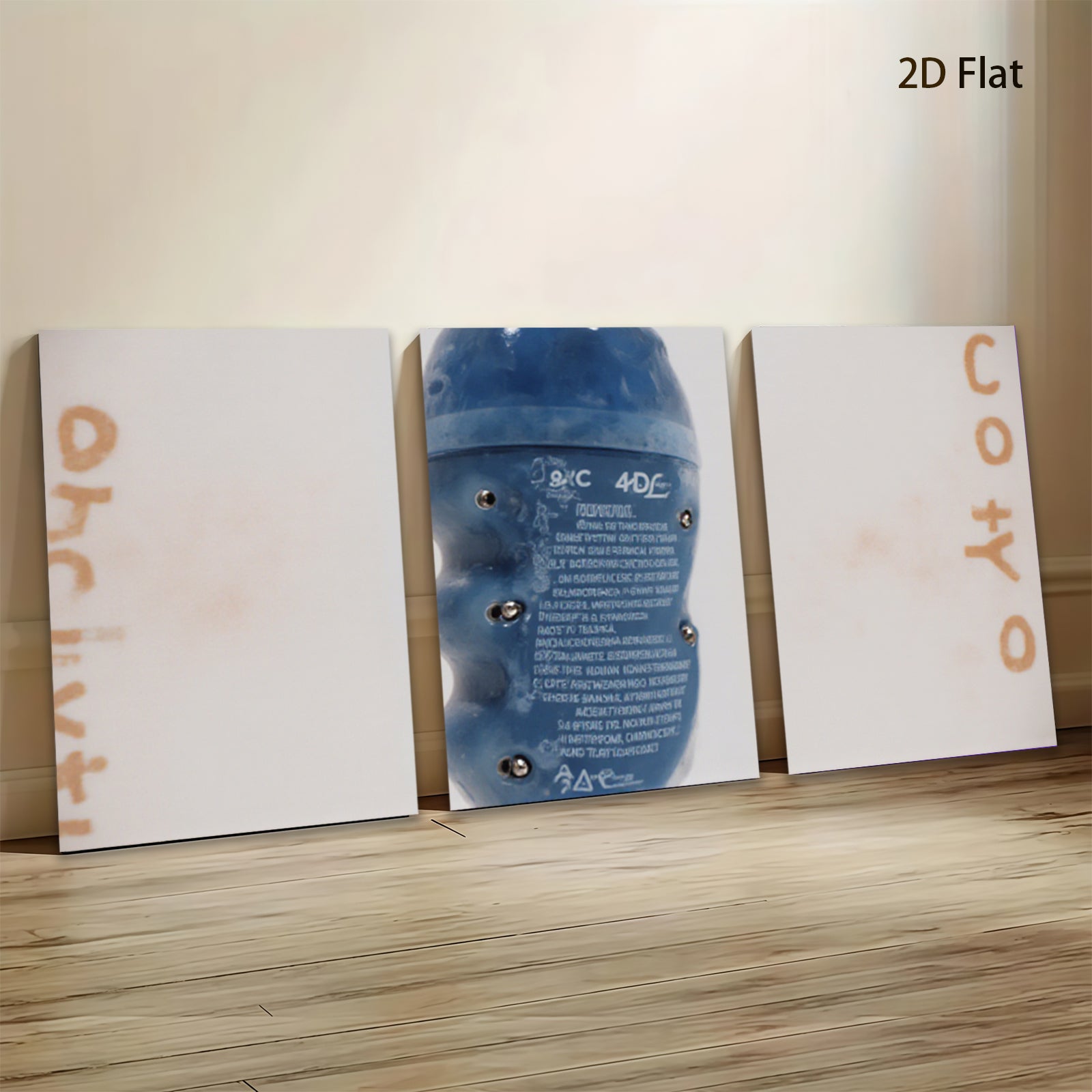 2D flat 1pc abstract blue bottle art modern wall decor for living room bedroom office farmhouse style gallery wrapped canvas prints ready to hang large size