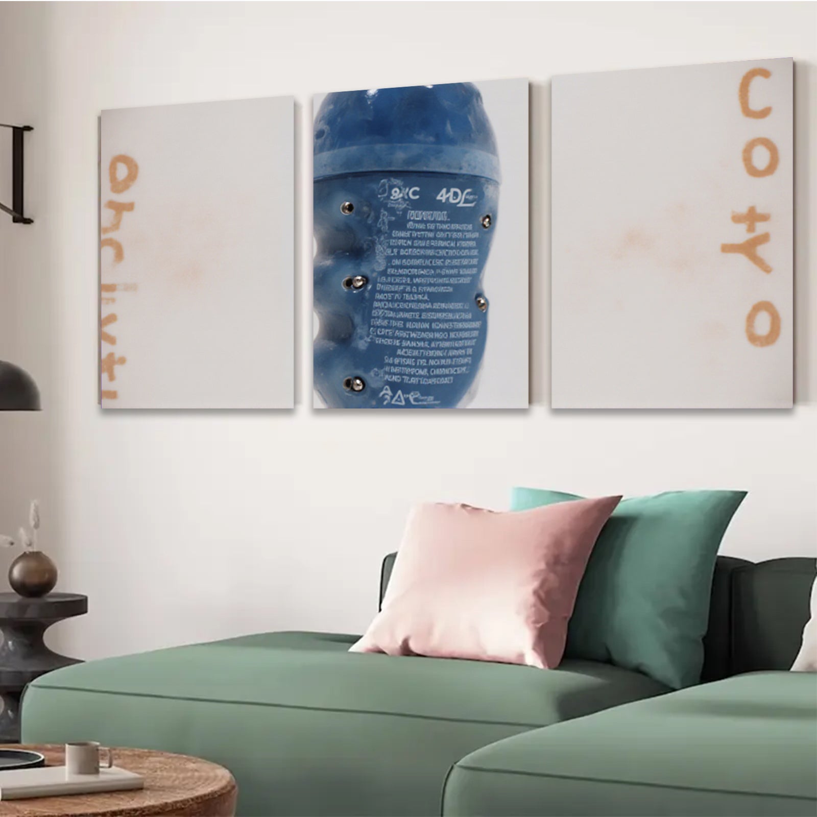 2D flat 1pc abstract blue bottle art modern wall decor for living room bedroom office farmhouse style gallery wrapped canvas prints ready to hang large size