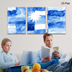 2D flat 1pc abstract blue brushstroke modern wall art for living room bedroom gallery wrapped canvas prints farmhouse decor botanical minimalist statement piece