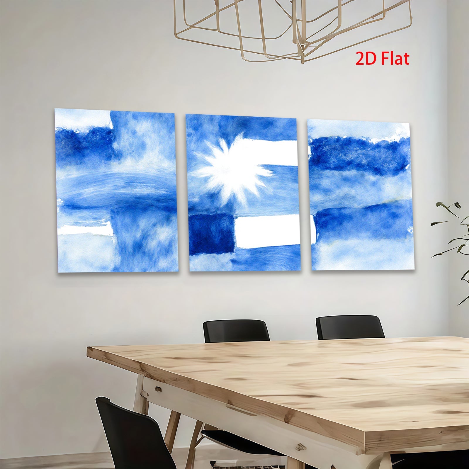 2D flat 1pc abstract blue brushstroke modern wall art for living room bedroom gallery wrapped canvas prints farmhouse decor botanical minimalist statement piece