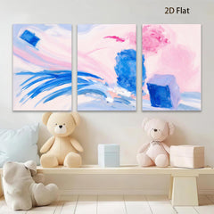 2D flat 1pc abstract blue brushstrokes vibrant modern wall art living room bedroom decor farmhouse style gallery wrapped canvas prints cozy home