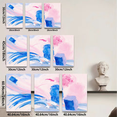 2D flat 1pc abstract blue brushstrokes vibrant modern wall art living room bedroom decor farmhouse style gallery wrapped canvas prints cozy home