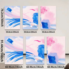 2D flat 1pc abstract blue brushstrokes vibrant modern wall art living room bedroom decor farmhouse style gallery wrapped canvas prints cozy home