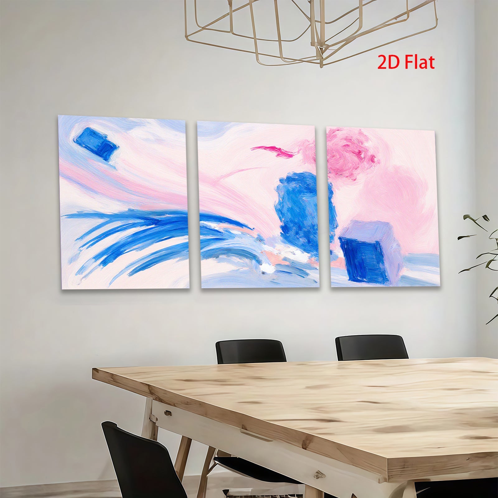 2D flat 1pc abstract blue brushstrokes vibrant modern wall art living room bedroom decor farmhouse style gallery wrapped canvas prints cozy home