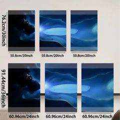 2D flat 1pc abstract blue energy flow wall art canvas prints for living room bedroom home decor modern farmhouse style gallery wrapped ready to hang