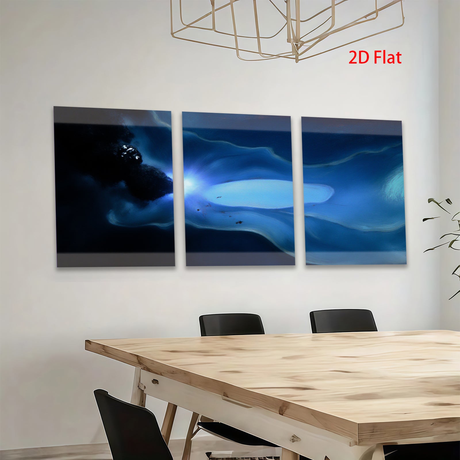 2D flat 1pc abstract blue energy flow wall art canvas prints for living room bedroom home decor modern farmhouse style gallery wrapped ready to hang