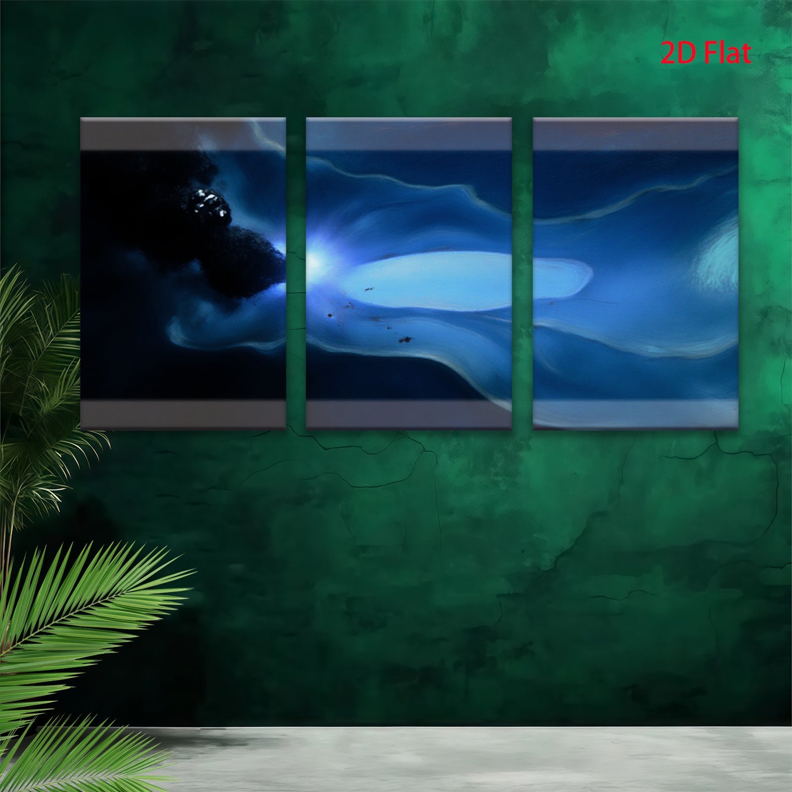 2D flat 1pc abstract blue energy flow wall art canvas prints for living room bedroom home decor modern farmhouse style gallery wrapped ready to hang