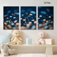 2D flat 1pc abstract blue gold specks modern wall art canvas prints bedroom living room decor farmhouse style gallery wrapped ready to hang