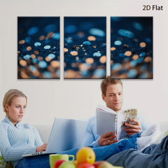 2D flat 1pc abstract blue gold specks modern wall art canvas prints bedroom living room decor farmhouse style gallery wrapped ready to hang