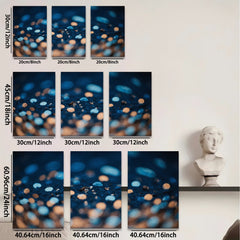 2D flat 1pc abstract blue gold specks modern wall art canvas prints bedroom living room decor farmhouse style gallery wrapped ready to hang