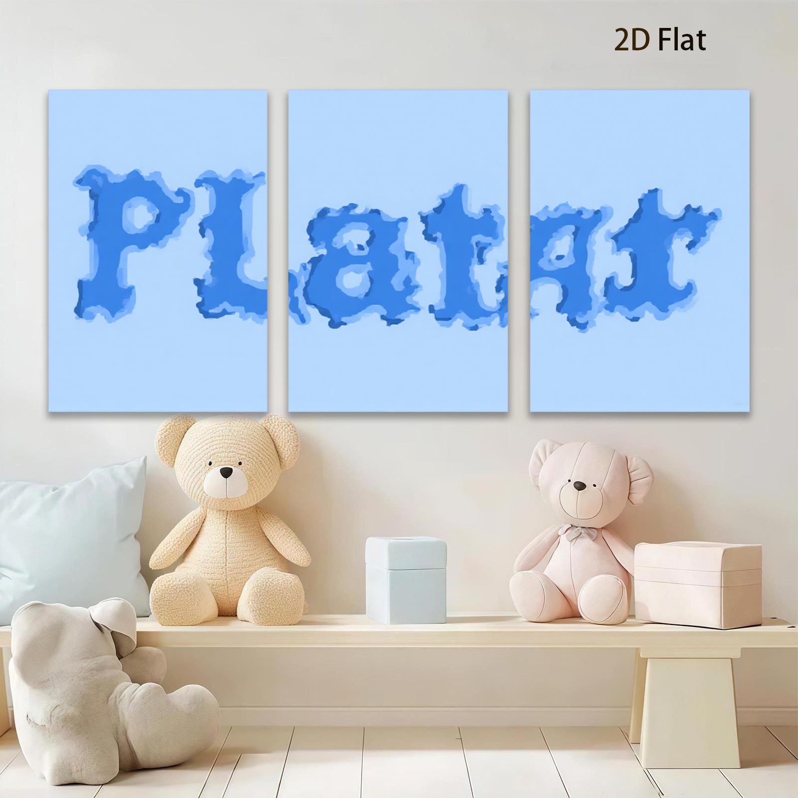 2D flat 1pc abstract blue letter art modern wall decor living room bedroom office gallery wrapped canvas farmhouse style minimalist aesthetic inspirational home decoration trending now popular choice