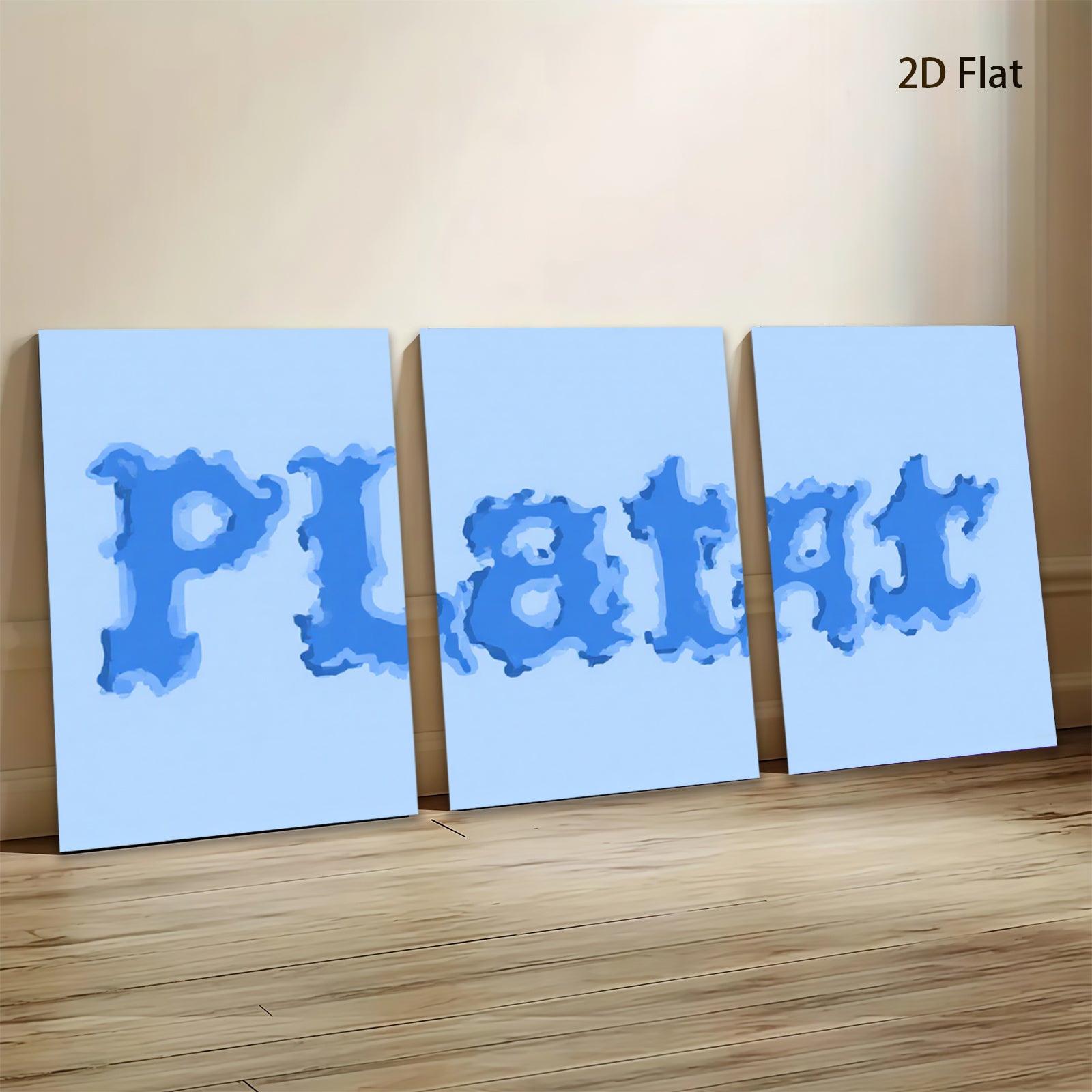 2D flat 1pc abstract blue letter art modern wall decor living room bedroom office gallery wrapped canvas farmhouse style minimalist aesthetic inspirational home decoration trending now popular choice