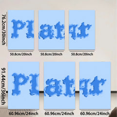 2D flat 1pc abstract blue letter art modern wall decor living room bedroom office gallery wrapped canvas farmhouse style minimalist aesthetic inspirational home decoration trending now popular choice