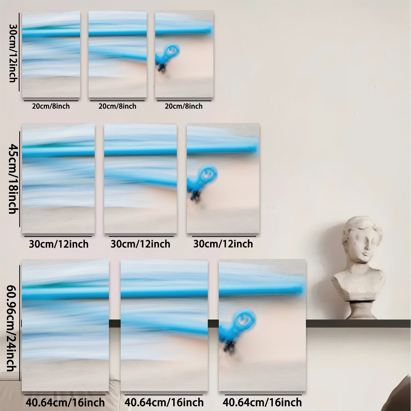 2D flat 1pc abstract blue motion wall art modern canvas print living room bedroom decor farmhouse style gallery wrapped ready to hang inspirational