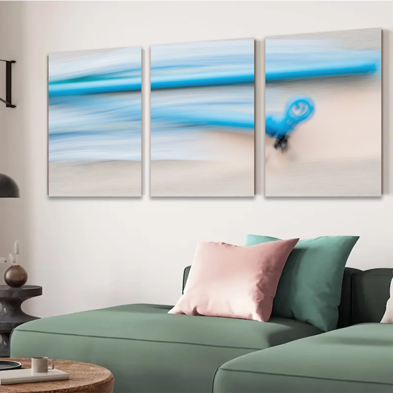 2D flat 1pc abstract blue motion wall art modern canvas print living room bedroom decor farmhouse style gallery wrapped ready to hang inspirational