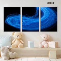 2D flat 1pc abstract blue swirls modern wall art canvas prints for living room bedroom home decor farmhouse style gallery wrapped ready to hang