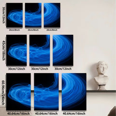 2D flat 1pc abstract blue swirls modern wall art canvas prints for living room bedroom home decor farmhouse style gallery wrapped ready to hang