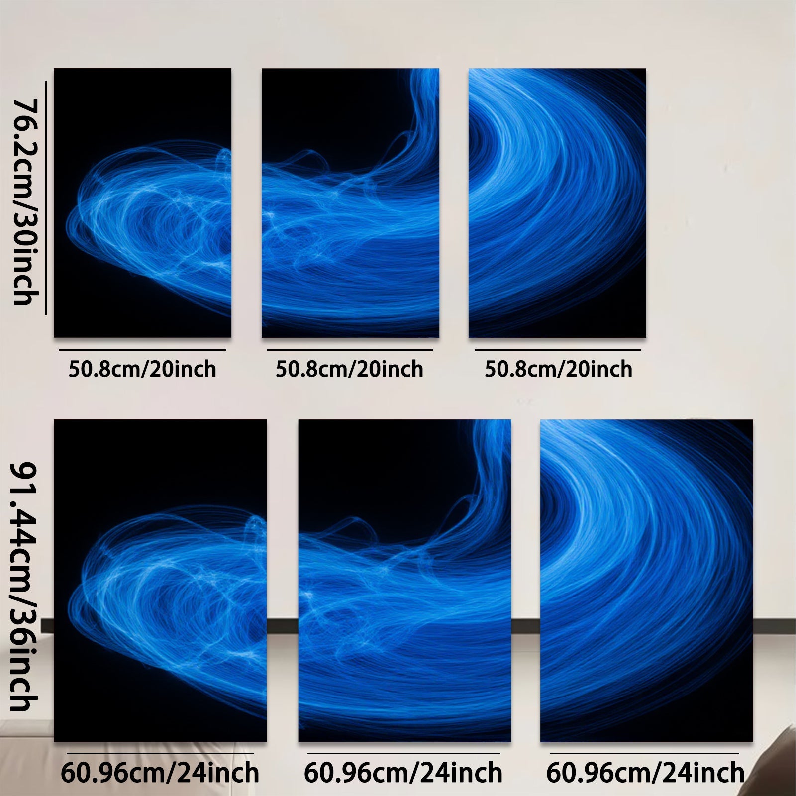 2D flat 1pc abstract blue swirls modern wall art canvas prints for living room bedroom home decor farmhouse style gallery wrapped ready to hang