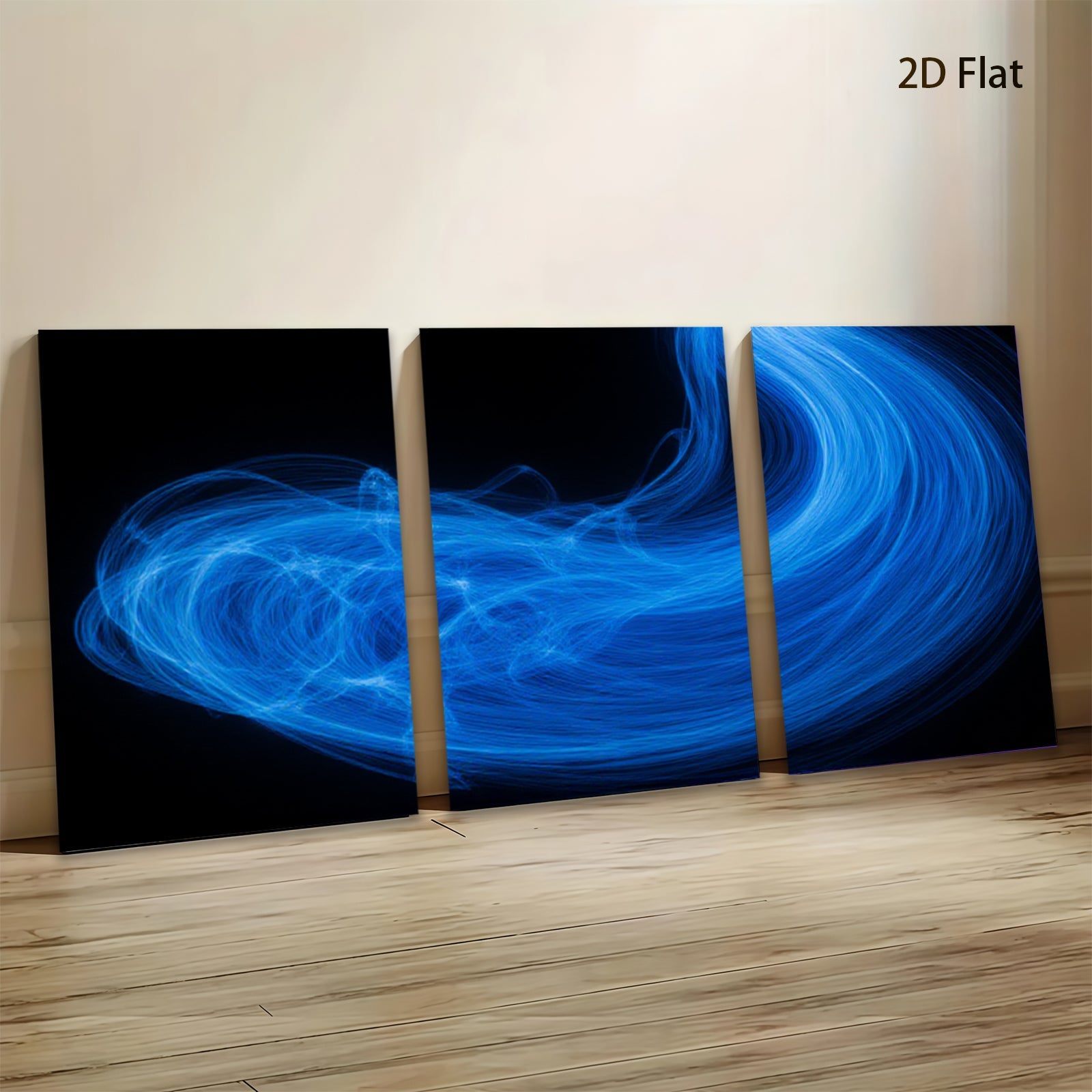 2D flat 1pc abstract blue swirls modern wall art canvas prints for living room bedroom home decor farmhouse style gallery wrapped ready to hang