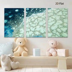 2D flat 1pc abstract blue texture wall art modern farmhouse living room bedroom decor gallery wrapped canvas prints coastal serene minimalist statement piece
