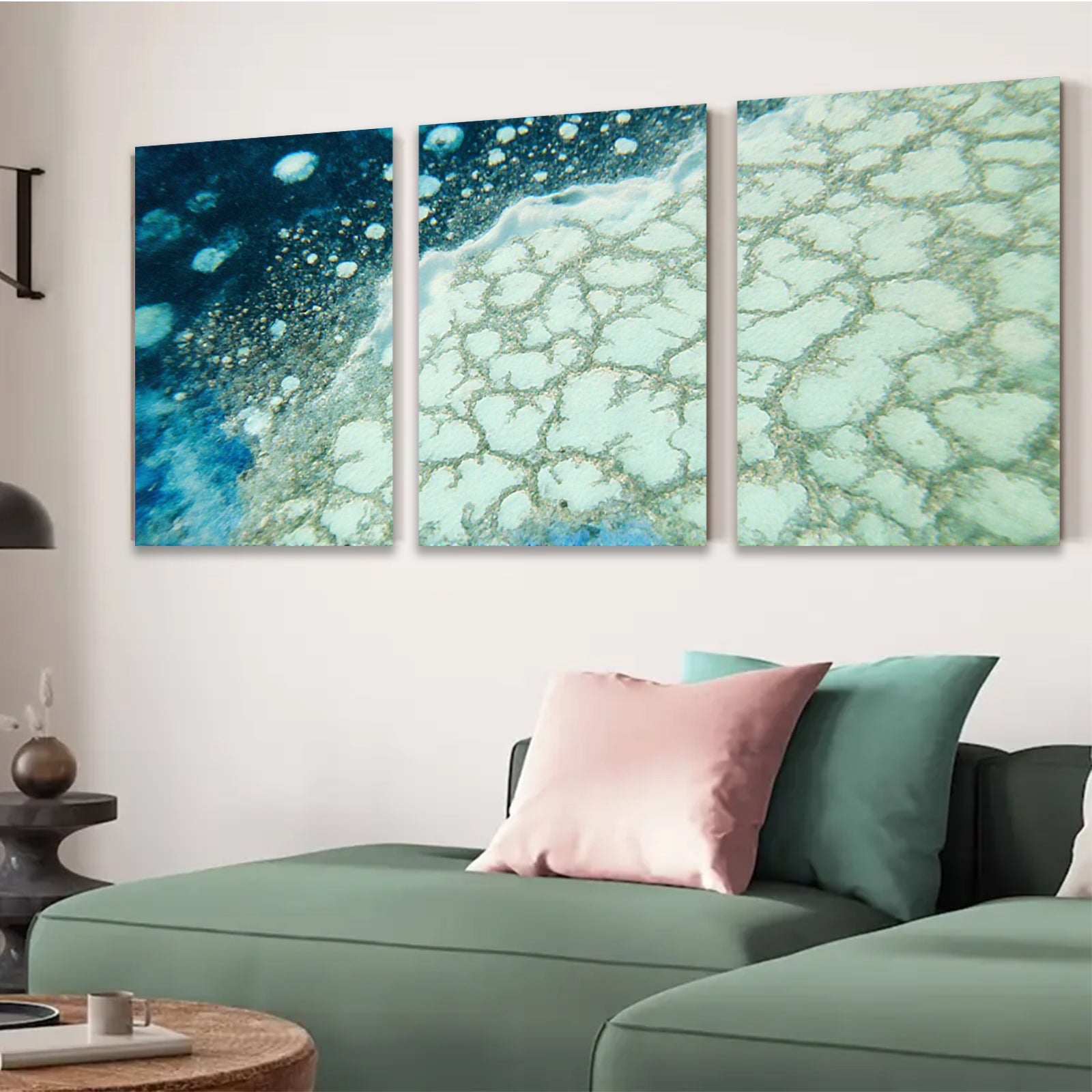 2D flat 1pc abstract blue texture wall art modern farmhouse living room bedroom decor gallery wrapped canvas prints coastal serene minimalist statement piece