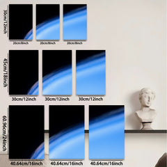 2D flat 1pc abstract blue wave coastal art modern farmhouse wall decor bedroom living room gallery wrapped canvas prints ready to hang
