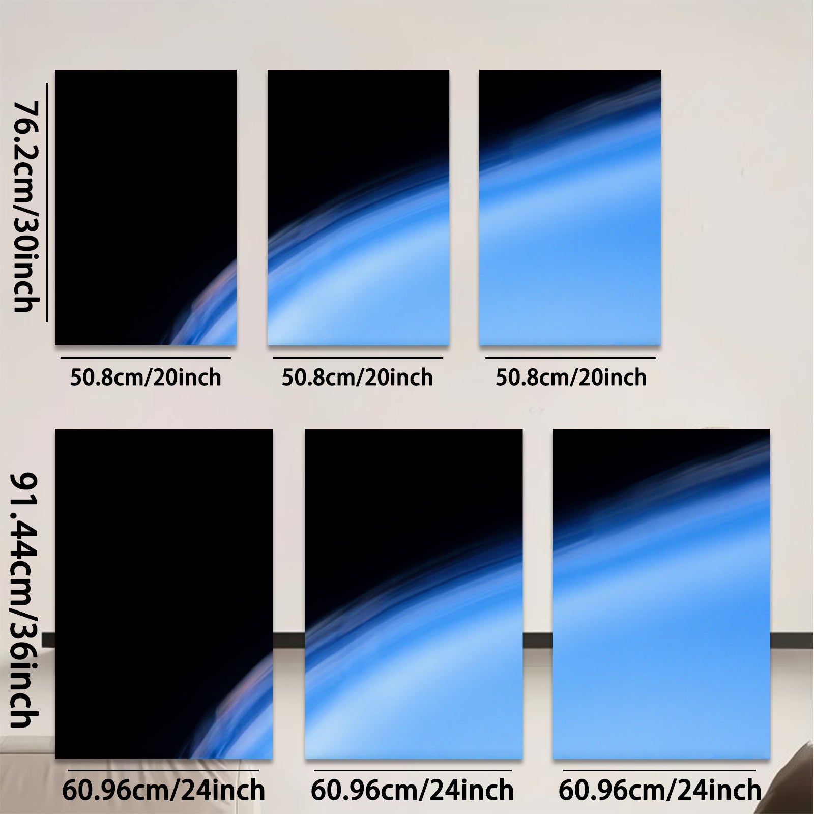2D flat 1pc abstract blue wave coastal art modern farmhouse wall decor bedroom living room gallery wrapped canvas prints ready to hang