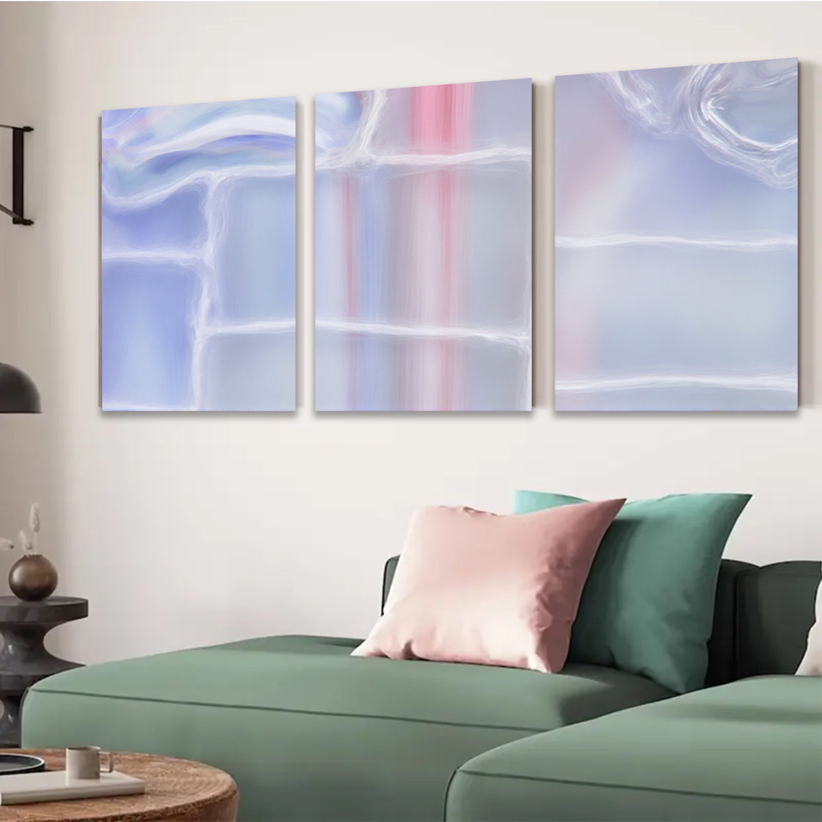 2D flat 1pc abstract blue wave modern wall art canvas prints for living room bedroom home decor farmhouse style gallery wrapped ready to hang