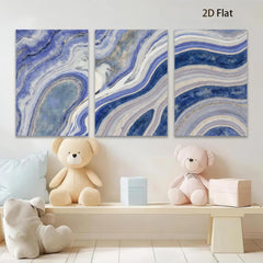 2D flat 1pc abstract blue waves modern wall art canvas prints for living room bedroom home office decor farmhouse style gallery wrapped ready to hang