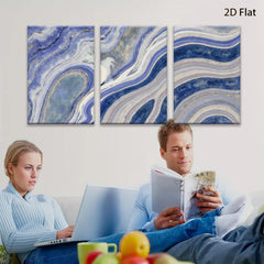 2D flat 1pc abstract blue waves modern wall art canvas prints for living room bedroom home office decor farmhouse style gallery wrapped ready to hang