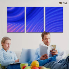 2D flat 1pc abstract blue waves modern wall art decor for living room bedroom office gallery wrapped canvas prints farmhouse style inspirational home decoration