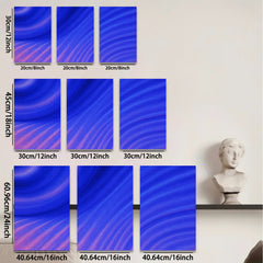 2D flat 1pc abstract blue waves modern wall art decor for living room bedroom office gallery wrapped canvas prints farmhouse style inspirational home decoration