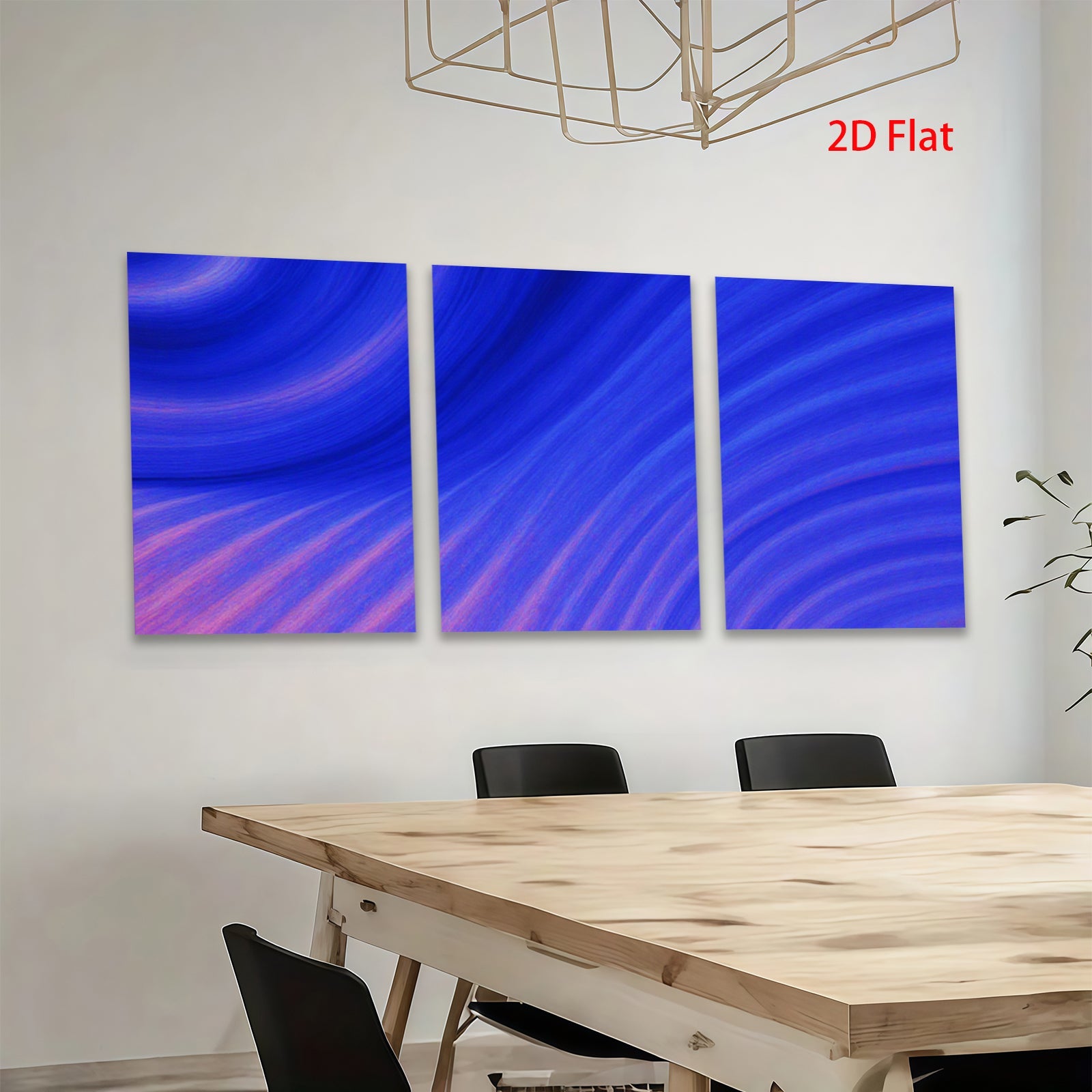 2D flat 1pc abstract blue waves modern wall art decor for living room bedroom office gallery wrapped canvas prints farmhouse style inspirational home decoration