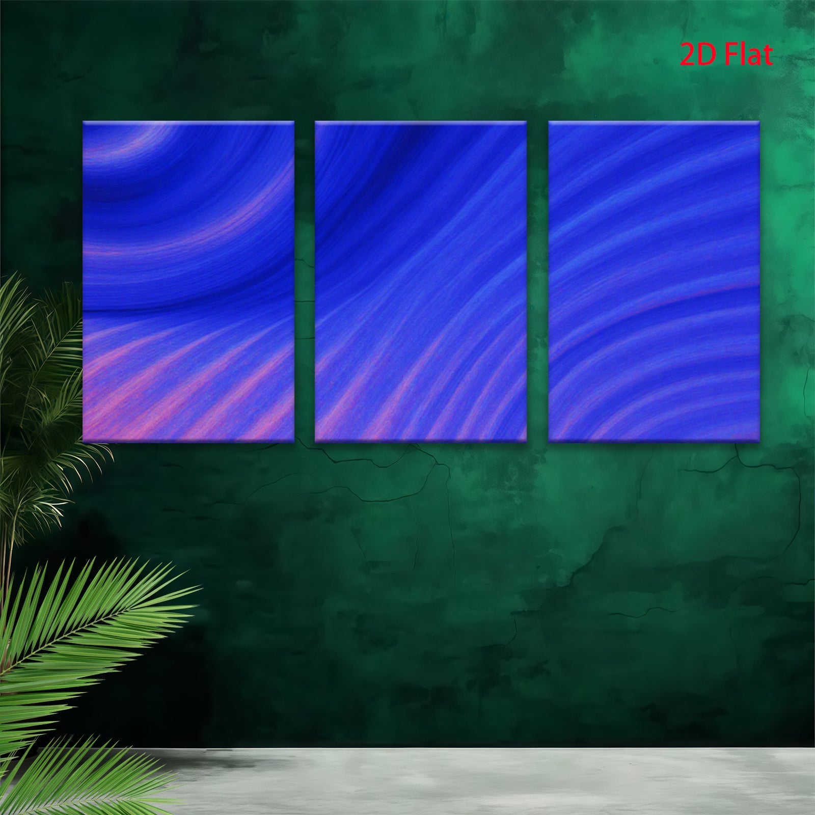 2D flat 1pc abstract blue waves modern wall art decor for living room bedroom office gallery wrapped canvas prints farmhouse style inspirational home decoration