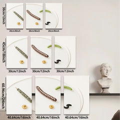 2D flat 1pc abstract botanical study whimsical modern farmhouse wall art gallery wrapped canvas print bedroom living room decor trending now