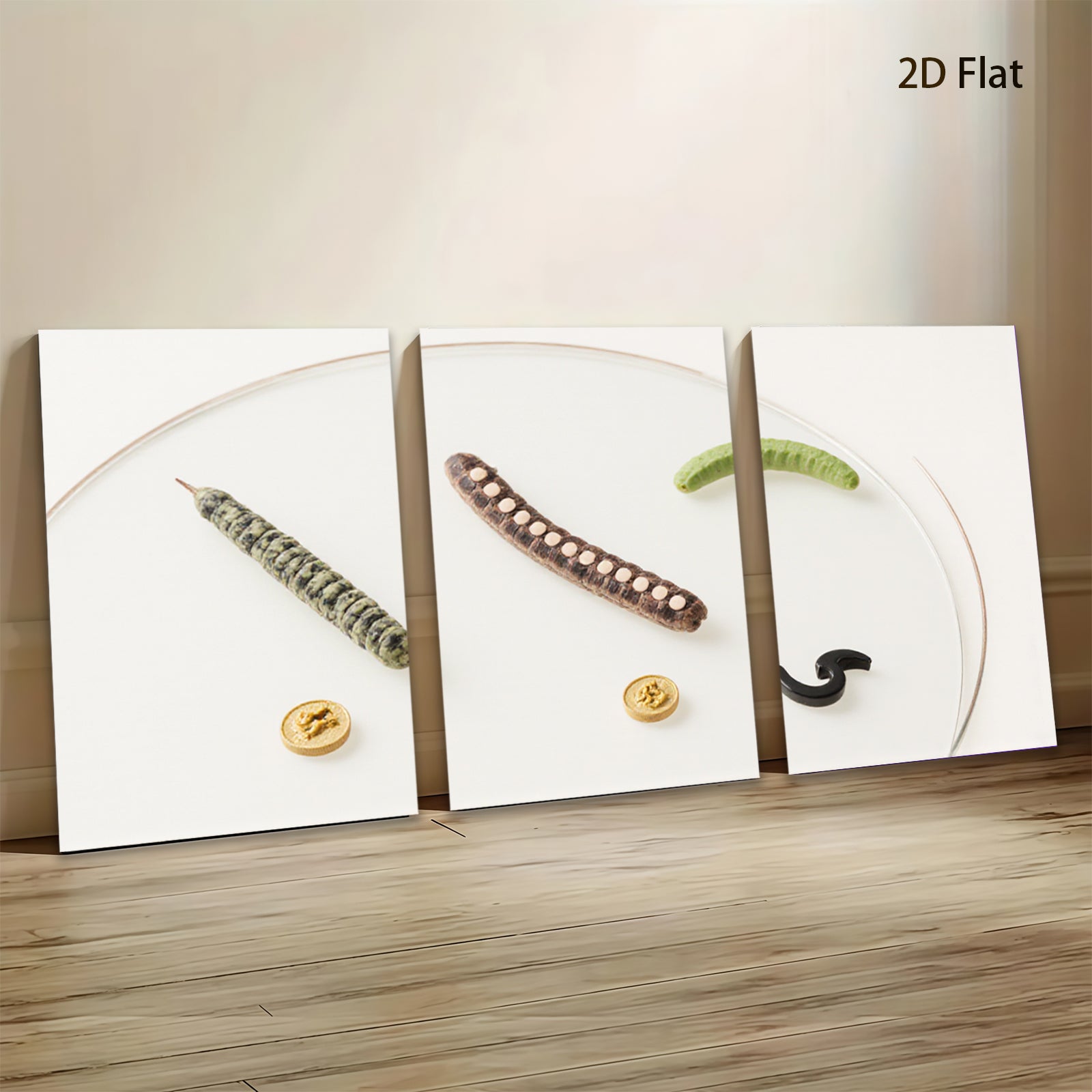 2D flat 1pc abstract botanical study whimsical modern farmhouse wall art gallery wrapped canvas print bedroom living room decor trending now