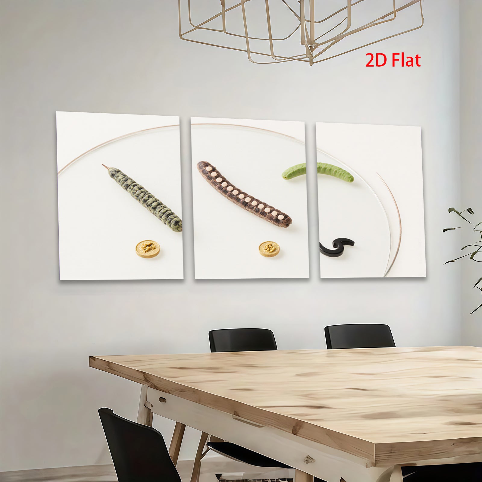 2D flat 1pc abstract botanical study whimsical modern farmhouse wall art gallery wrapped canvas print bedroom living room decor trending now