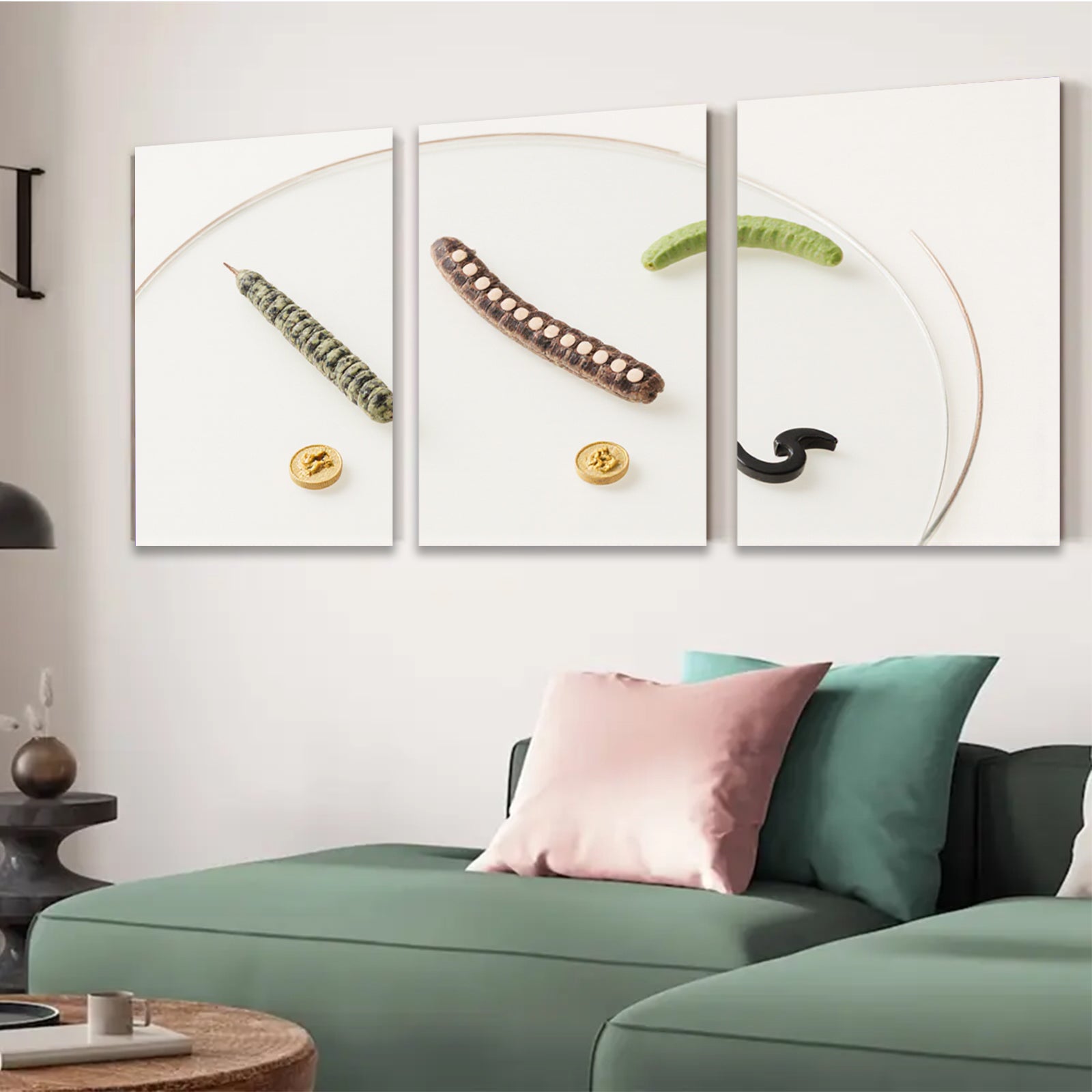 2D flat 1pc abstract botanical study whimsical modern farmhouse wall art gallery wrapped canvas print bedroom living room decor trending now