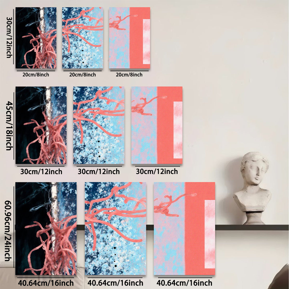 2D flat 1pc abstract botanical wall art modern farmhouse decor living room bedroom gallery wrapped canvas prints coastal style art