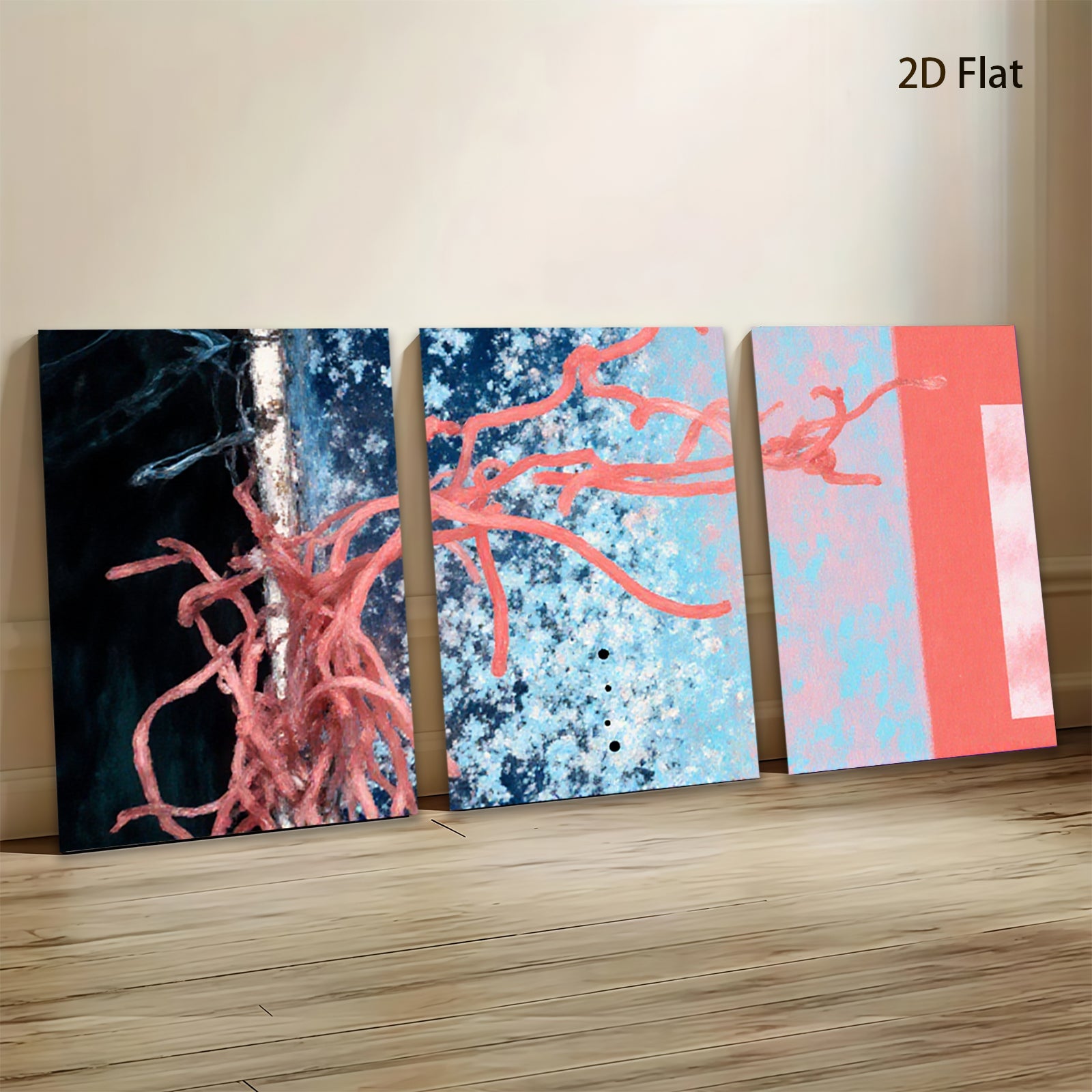 2D flat 1pc abstract botanical wall art modern farmhouse decor living room bedroom gallery wrapped canvas prints coastal style art