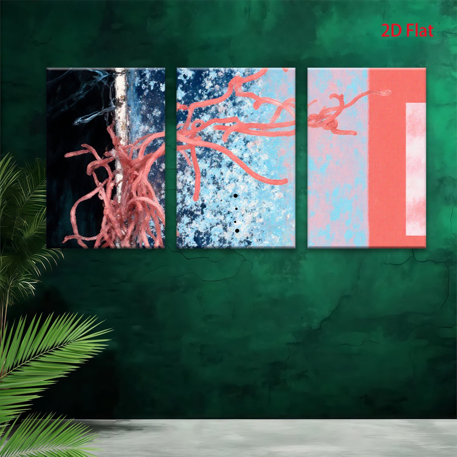 2D flat 1pc abstract botanical wall art modern farmhouse decor living room bedroom gallery wrapped canvas prints coastal style art