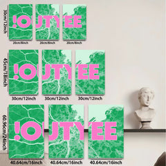 2D flat 1pc abstract botanical wall art modern green leaf canvas prints for living room bedroom home office decor farmhouse style gallery wrapped ready to hang inspirational